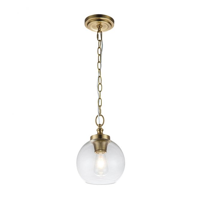 Feiss Tabby Single Light Ceiling Mini Pendant In Burnished Brass Finish