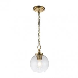 Feiss Tabby Single Light Ceiling Mini Pendant In Burnished Brass Finish