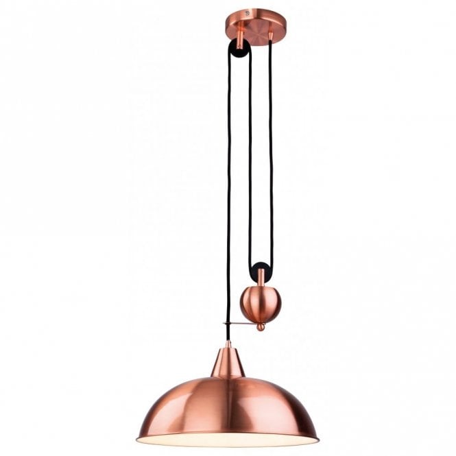 Firstlight 2309CP Century Single Light Rise and Fall Pendant in Brushed Copper Finish