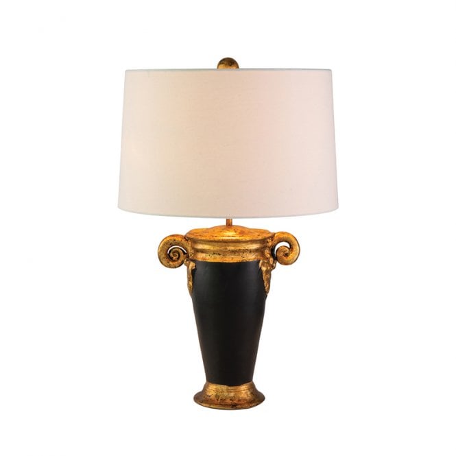 Flambeau  Gallier Single Light Table Lamp In Black Finish And Gold