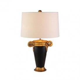 Flambeau Gallier Single Light Table Lamp In Black Finish And Gold