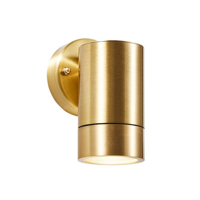 Forum Lighting Brac Single Light Outdoor Up or Down Wall Fitting In Brushed Brass Finish