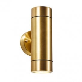 Forum Lighting Brac Up & Down Outdoor Wall Light In Brushed Brass Finish