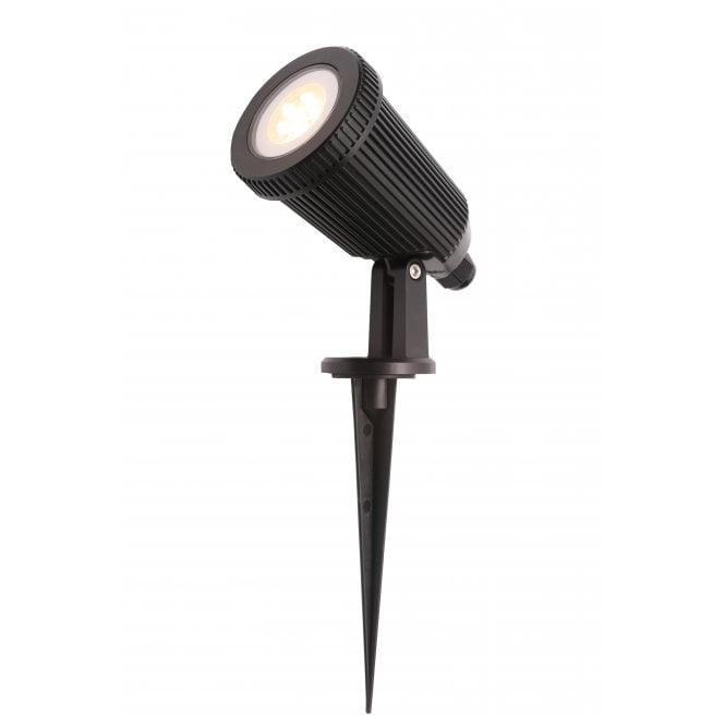 Forum Lighting CZ-31806-BLK Wells Single Light LED Coastal Outdoor Ground Spike Light In Black Finish