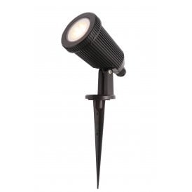 CZ-31806-BLK Wells Single Light LED Coastal Outdoor Ground Spike Light In Black Finish