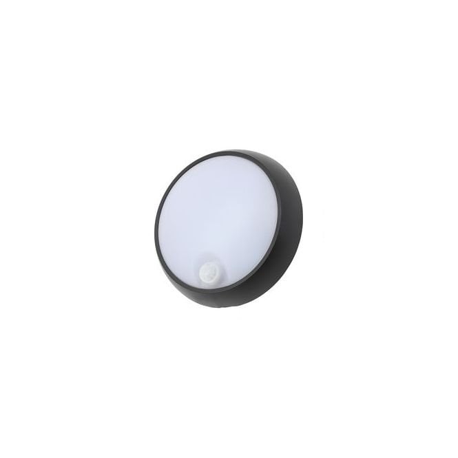 Forum Lighting CZ-33397-BLK Cano Small Outdoor Coastal LED Bulkhead Wall Or Ceiling Fitting in Black Finish with PIR Sensor