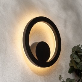 Eclipse LED Flush Wall Light - Black