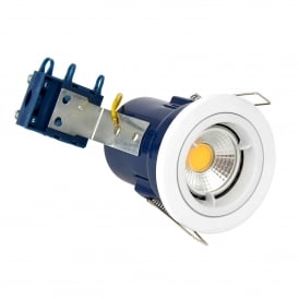 ELA-27465-WHT Single Light Recessed Fixed Fire Rated Downlight In White Finish