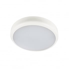 ELA-28102-OPL Single Light LED Bulkhead Wall Or Ceiling Fitting In White Finish With Motion Sensor