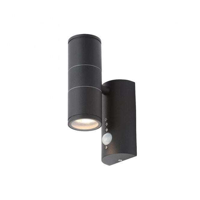 Forum Lighting Forum Coastal Islay 2 Light Outdoor Up & Down Wall Fitting with PIR Sensor in Black Finish