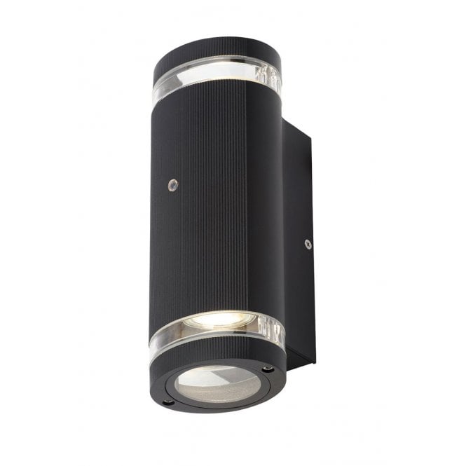 Forum Lighting Forum Helix Outdoor 2 Light Up & Down Wall Fitting in Black Finish with Dusk till Dawn Sensor