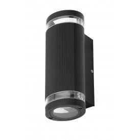 Helix Outdoor 2 Light Up & Down Wall Fitting in Black Finish