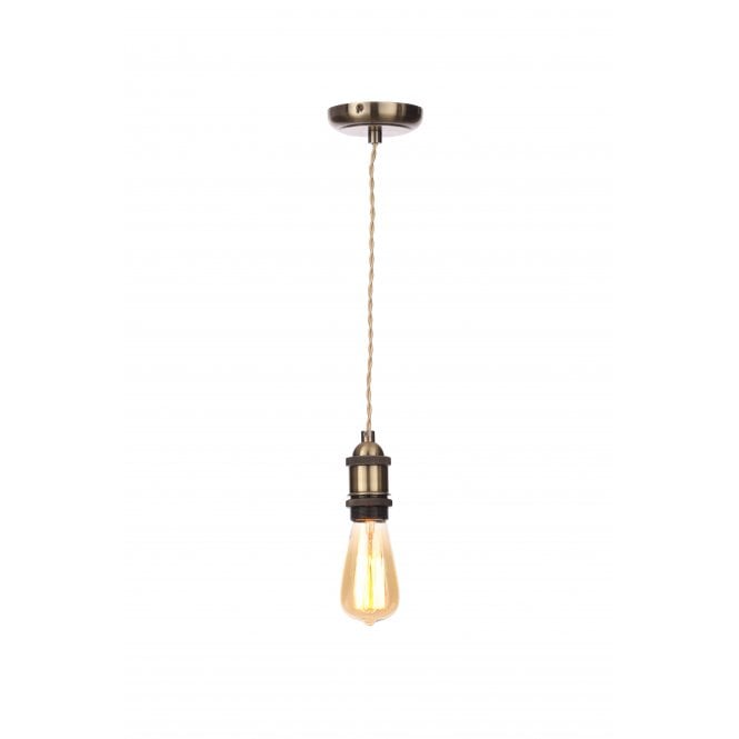 Forum Lighting INL-27988-ABRS Dale Single Light Antique Brass Suspension Set with Champagne Twisted Cable