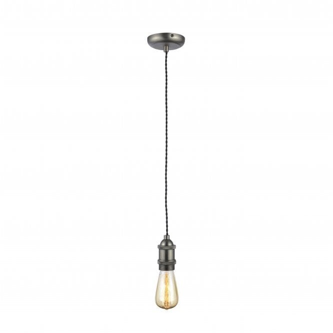 Forum Lighting INL-27988-PEW Dale Single Light Pewter Suspension Set with Black Twisted Cable