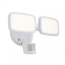 Forum Lighting Lynn LED Twin Floodlight with PIR Sensor In White Finish