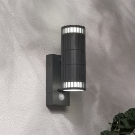 Muto Outdoor Up & Down Wall Light with PIR Sensor - Anthracite