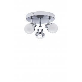 SPA-31733-CHR Milan 3 Light LED Bathroom Spotlight Ceiling Fitting In Polished Chrome Finish With Opal Glass Shades