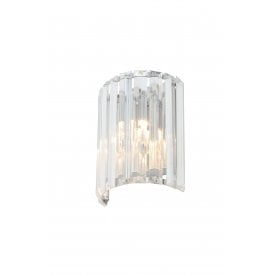 SPA-33931-CHR Pegasi Single Light Bathroom Wall Fitting In Chrome And Crystal Finish