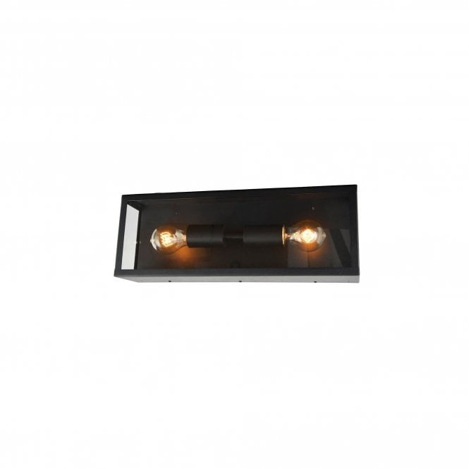 Forum Lighting ZN-26037-BLK Minerva 2 Light Rectangular Box Lantern in Black Finish