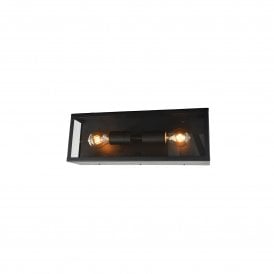ZN-26037-BLK Minerva 2 Light Rectangular Box Lantern in Black Finish