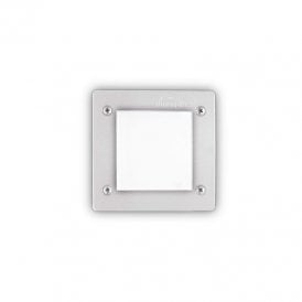 Fumagalli Leti Single Light Square Outdoor Recessed Wall Light In White Finish