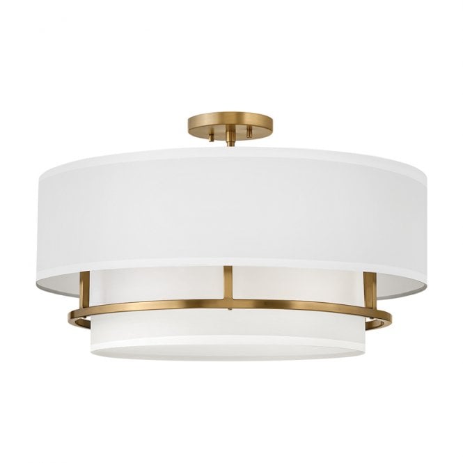 Hinkley  Graham 4 Light Semi-Flush Ceiling Fitting In Brass Finish