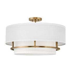 Hinkley Graham 4 Light Semi-Flush Ceiling Fitting In Brass Finish