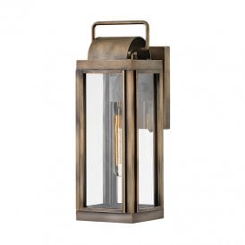 Hinkley Sag Harbor Single Light Small Outdoor Wall Light in Burnished Bronze with Clear Glass
