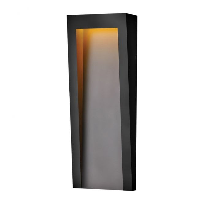 Hinkley Taper Large LED Recessed Outdoor Wall Light in Textured Black Finish