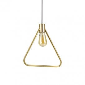 ABC Triangle Single Light Ceiling Pendant In Antique Brass Finish