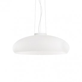 Aria Single Light Ceiling Pendant in Matt White Finish