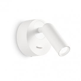 Bean Round LED Wall Spotlight in a White Finish