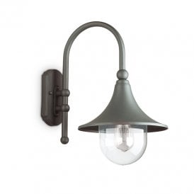 Cima Single Light Outdoor Wall Fitting in Anthracite Grey Finish with Clear Acrylic Diffuser