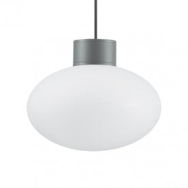 Clio Single Light Outdoor Ceiling Porch Pendant in Anthracite Grey Finish