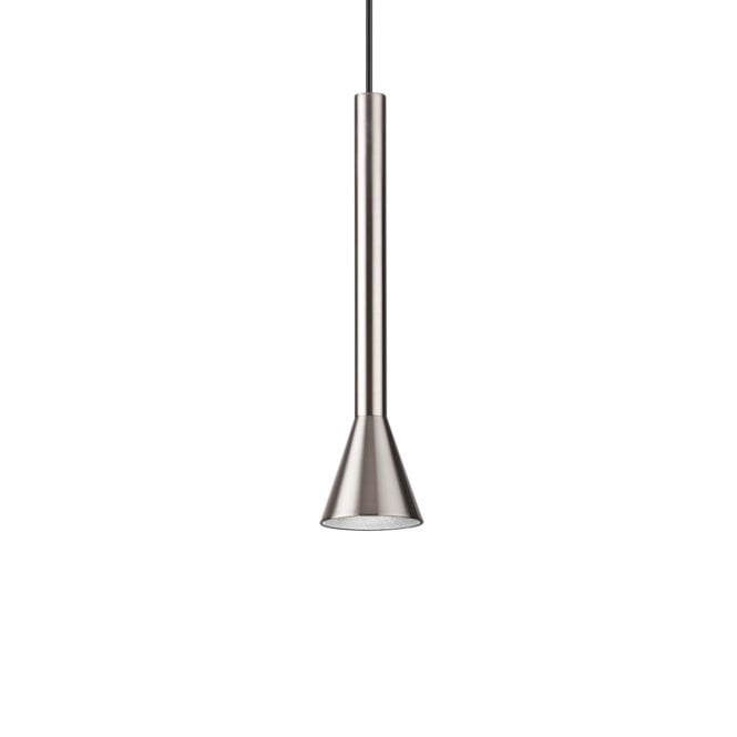 Ideal Lux Diesis LED Single Light Ceiling Pendant In Nickel Finish