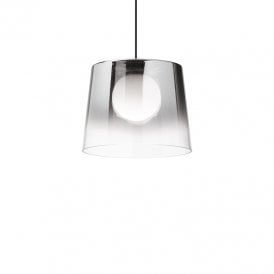 Fade Single Light Ceiling Pendant In Black And Clear Finish