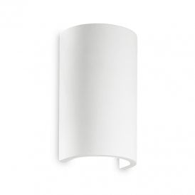Flash Single Light Round Flush Wall Light in a White Finish