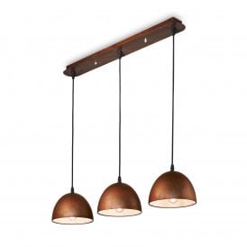 Folk 3 Light Bar Pendant in Brown Finish