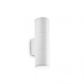 Gun 2 Light Up & Down Small Outdoor Wall Fitting in White Finish