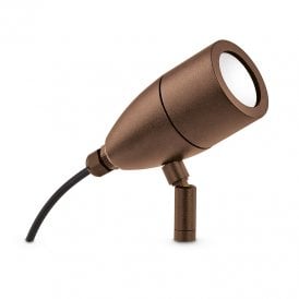 Inside Single Light Garden Spotlight in a Coffee Brown Finish