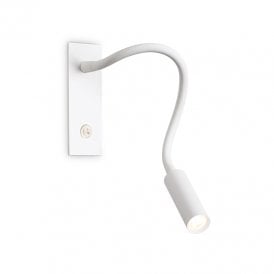 Io LED Switched Reading Light in White Finish