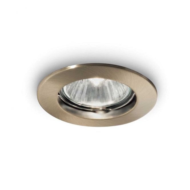 Ideal Lux Jazz Single Light Recessed Downlight in Antique Brass Finish