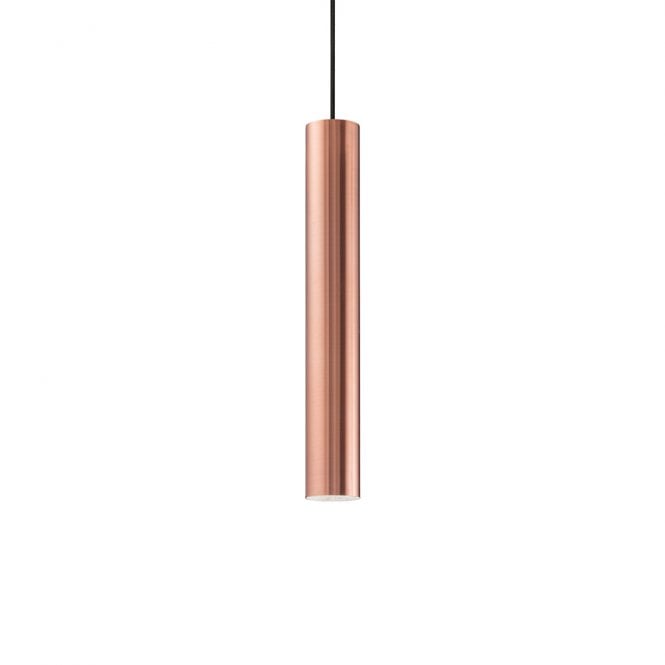 Ideal Lux Look Single Light Ceiling Pendant in Copper Finish