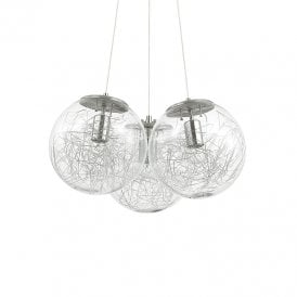 Mapa Sat 3 Light Cluster & Cascade Pendant in a Nickel Finish