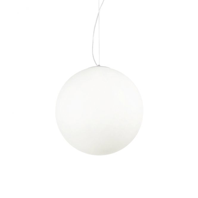 Ideal Lux Mapa Single Light Medium Ceiling Pendant Light in White Finish