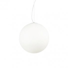 Mapa Single Light Medium Ceiling Pendant Light in White Finish