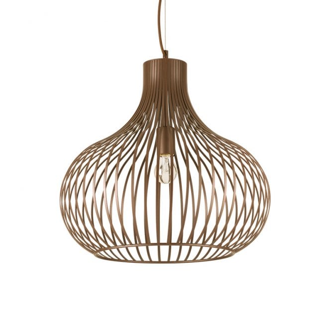 Ideal Lux Onion Single Light Large Ceiling Pendant In Brown Finish