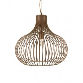 Onion Single Light Large Ceiling Pendant In Brown Finish