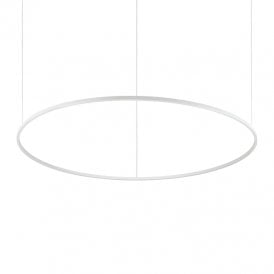 Oracle Slim 150cm Round 4000K LED Ceiling Pendant in White Finish