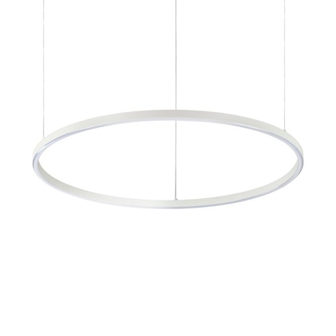 Ideal Lux Oracle Slim 70cm Round 4000K LED Ceiling Pendant in White Finish
